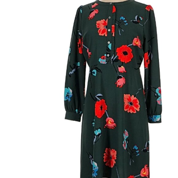 🌸 Gently Used Ann Taylor LOFT Floral Print Dress – Size 10 - Picture 2 of 7